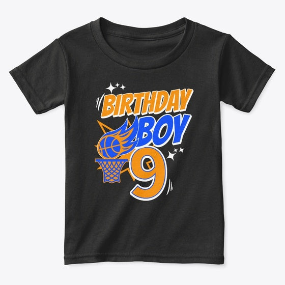 Age 9 Birthday Basketball Party Shirt