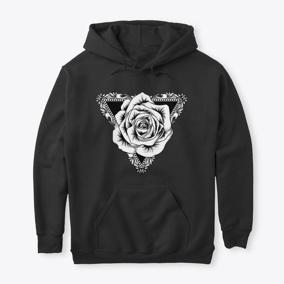 black and white triangle and rose