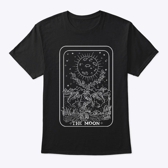 The Moon Tarot Card White Outline