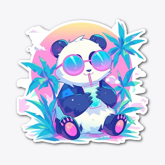 Panda at the beach