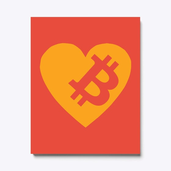Bitcoin Heart Logo Wall Art