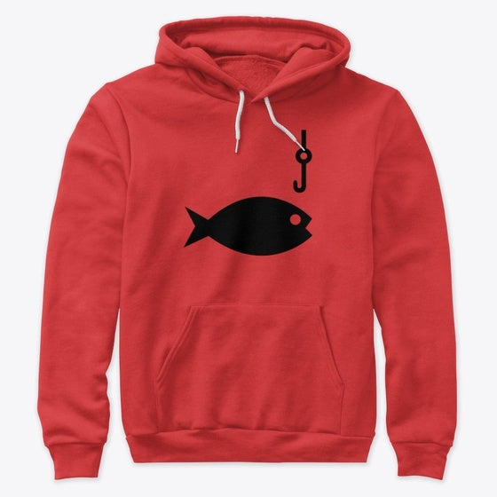 Premium Hoodie w black Fishing Sign