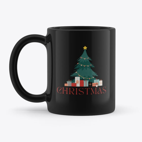 Christmas tree printed mug