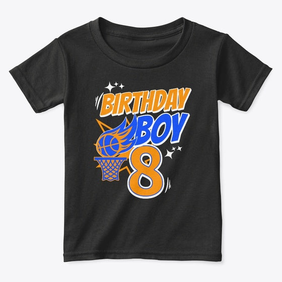 Age 8 Birthday Basketball Party Shirt