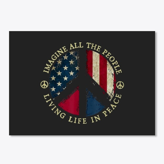 Hippie Peace American Flag Sticker