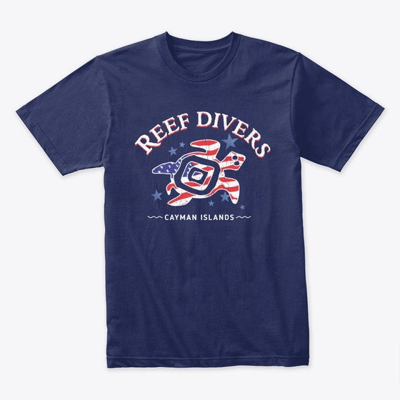 REEF DIVER USA FLAG TURTLE