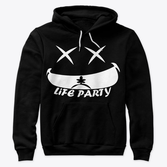 Life Party art and logo white