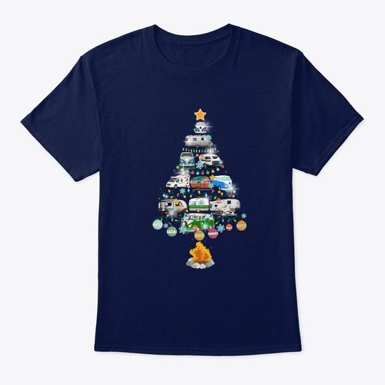 Christmas Campers Tree Funny Camping Xma