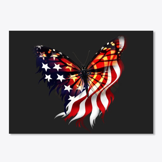 Butterfly US Flag Sticker