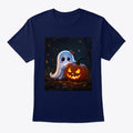 Halloween cute ghost t-shirt pumpkin lit