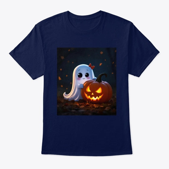 Halloween cute ghost t-shirt pumpkin lit