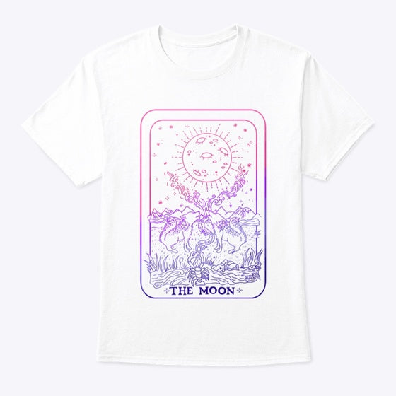 The Moon Tarot Card Gradient Outline