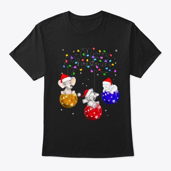 elephant christmas with light bulb