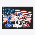 American Flag Cow Sticker