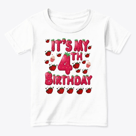 4th Birthday Strawberry-Theme Age 4