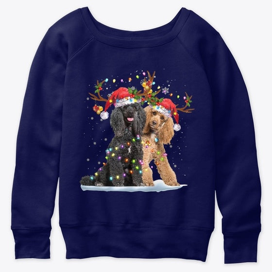 CHRISTMAS REINDEER POODLE NEW T SHIRT