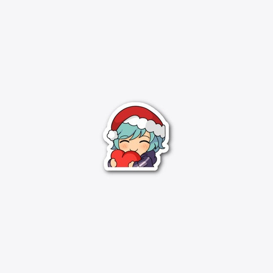 Santa Ruby Heart Sticker