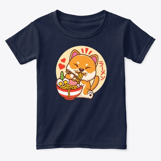 Shibu Inu enjoying ramen Itadakimas