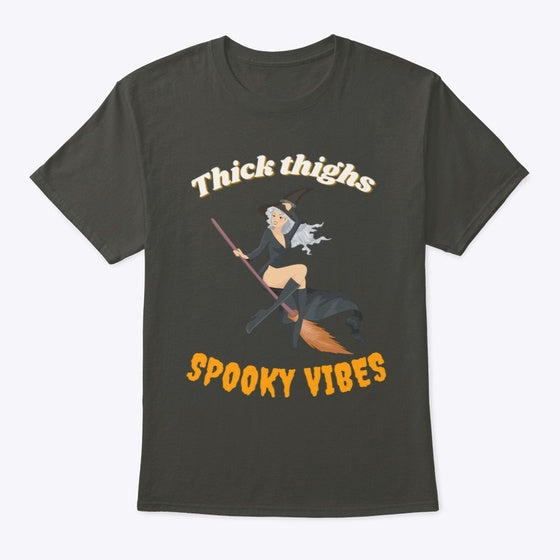 Thick Thighs Spooky Vibes Witch tee