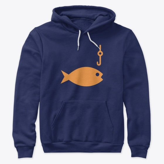 Premium Hoodie w brown Fishing Sign