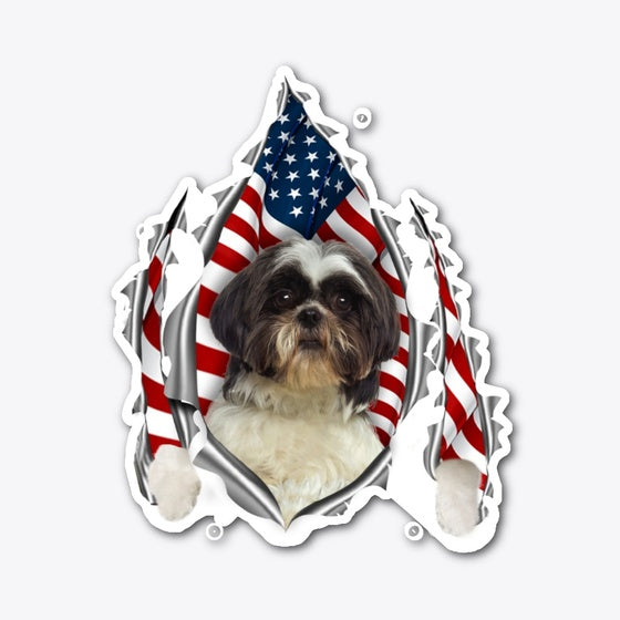 ll 5 shih tzu flag die cut