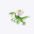 Silas on a Dino