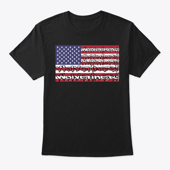 Red Dawn Wolverines American Flag Logo