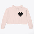 Pixel Heart Crop Top Hoodie