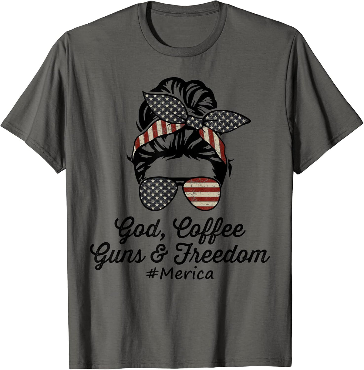 God Coffee Guns Freedom Usa Funny Womens Gun Owner Apparel Minimal Style