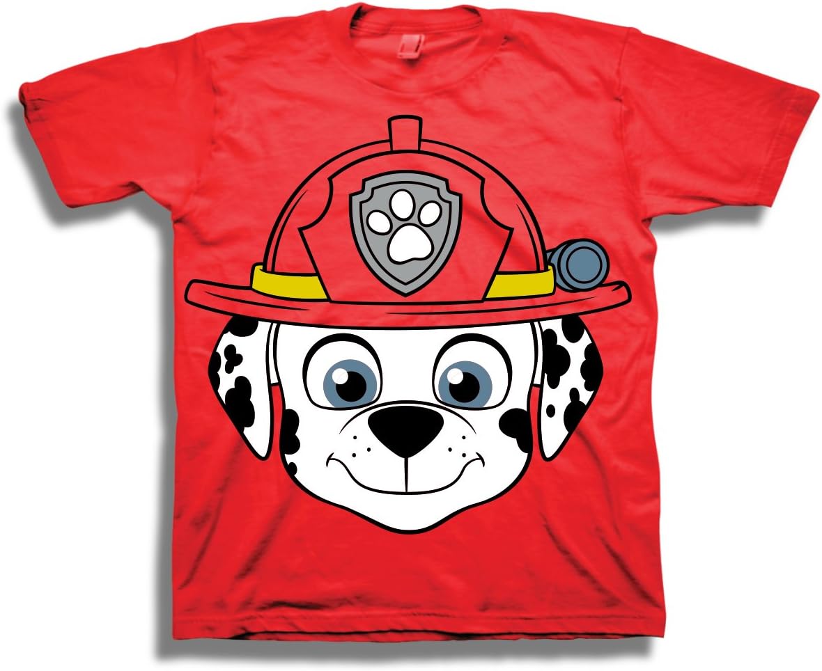 Puppy Patrol Fire Pup Big Face Red Tee for Kids 210