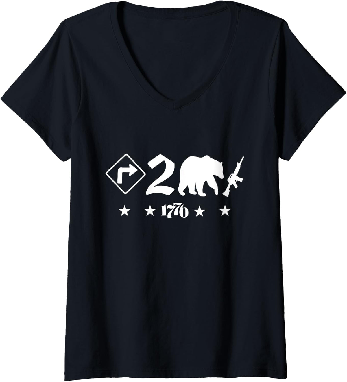 Womens Right To Bear Arms Shirt 2nd Amendment Gun Permit V Neck T Shirt US Trend