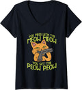 Womens You Mess With The Meow Get Peow Gun Lover V Neck Apparel Premium Print