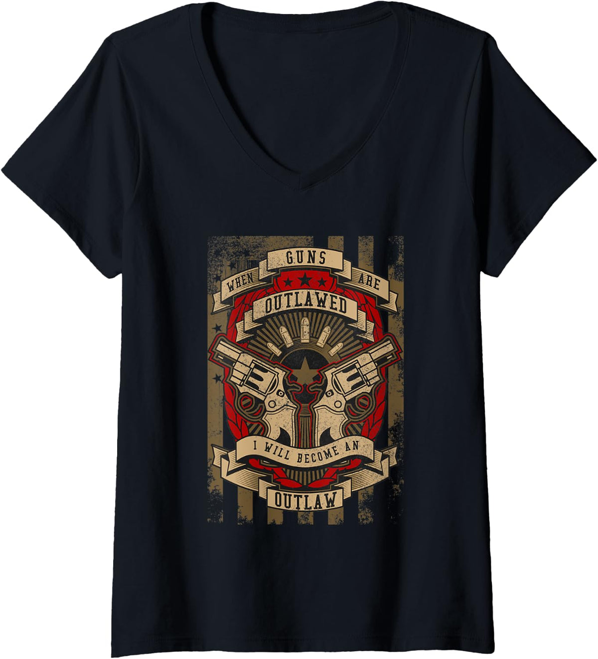 Womens Gun Control 2nd Amendment T Shirt For Lovers V Neck T Shirt Everyday Wear