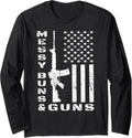 Gun Owner Ar15 Messy Buns And Guns For Women Long Sleeve Apparel Everyday Wear 2