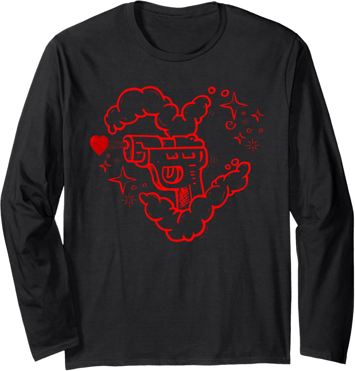 Kawaii Heart Pistol Gun Soft Gunge Aesthetic Long Sleeve Apparel Minimal Style
