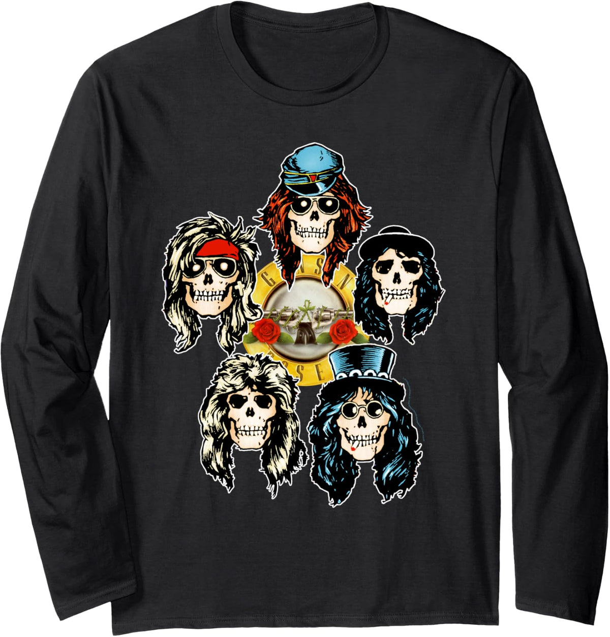 Guns N Roses Official Skull Heads Long Sleeve Apparel Gift Ready