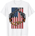 Vintage Usa Flag Pistols Revolvers Bullets Guns Gift Shirt T For Women Men T Shirt Minimal Style