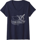 Womens Top Gun Vintage Silhouette Logo Action Movie V Neck Apparel Clean Design