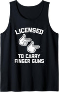 Licensed To Carry Finger Guns T Shirt Funny Saying Sarcastic Tank Top T Shirt Clean Design