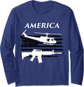 America Huey And Guns T Shirt For Gift Guys Long Sleeve T Shirt Premium Print