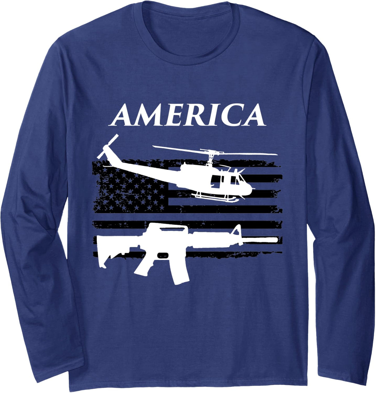 America Huey And Guns T Shirt For Gift Guys Long Sleeve T Shirt Premium Print