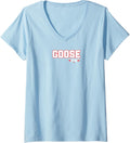Womens Top Gun Goose Athletic Lettering Logo Action Movie V Neck Apparel Gift Ready