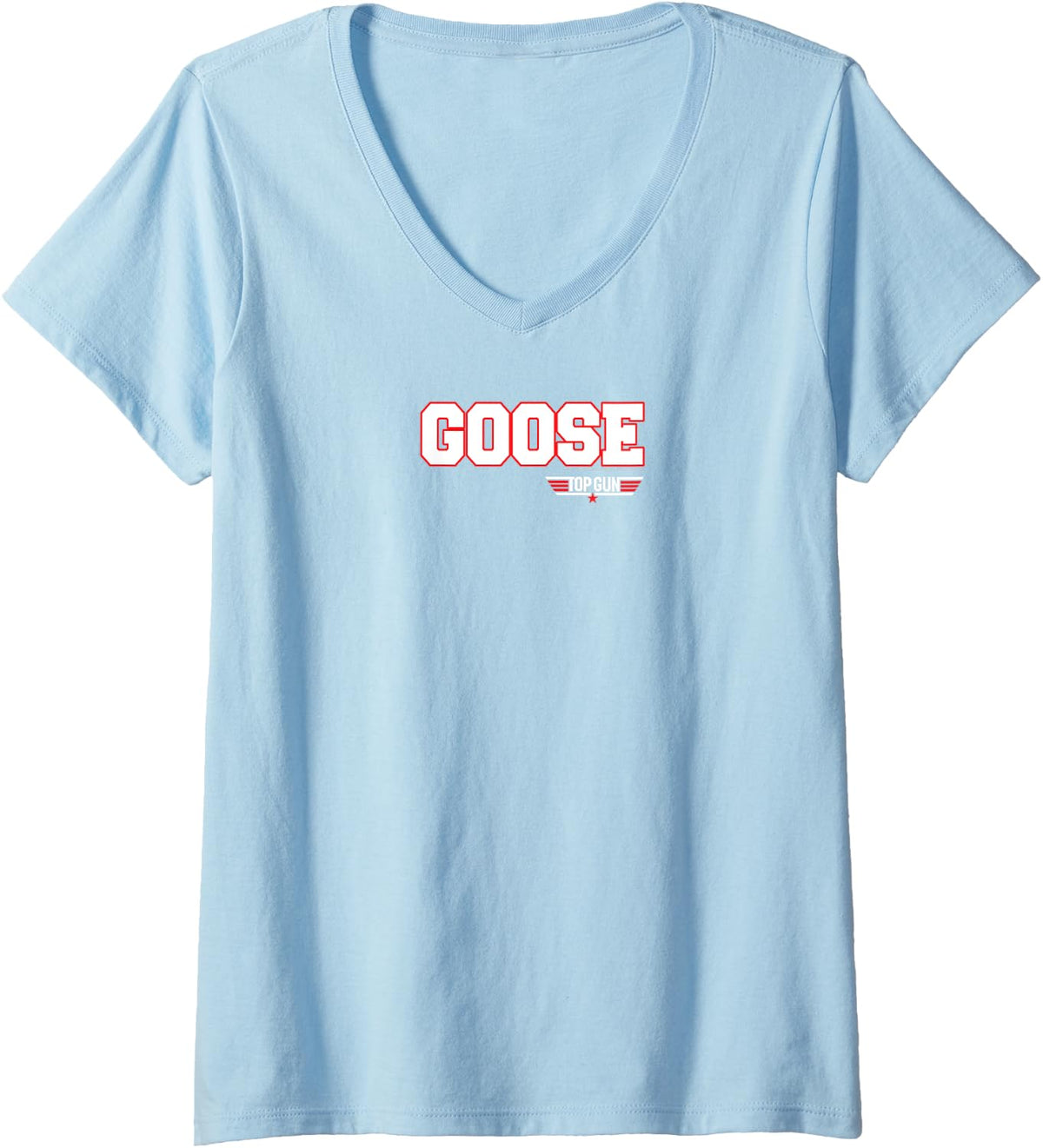 Womens Top Gun Goose Athletic Lettering Logo Action Movie V Neck Apparel Gift Ready