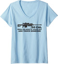 Womens Barrett 50 Cal Gun Love 2nd Amendment Adult Pro V Neck Apparel Gift Ready 2