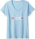 Womens Top Gun Japanese Logo With Silhouette Action Movie V Neck Apparel Gift Ready