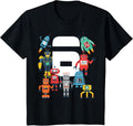 6th Birthday Robot Robotics Gift Shirt for Kids 75