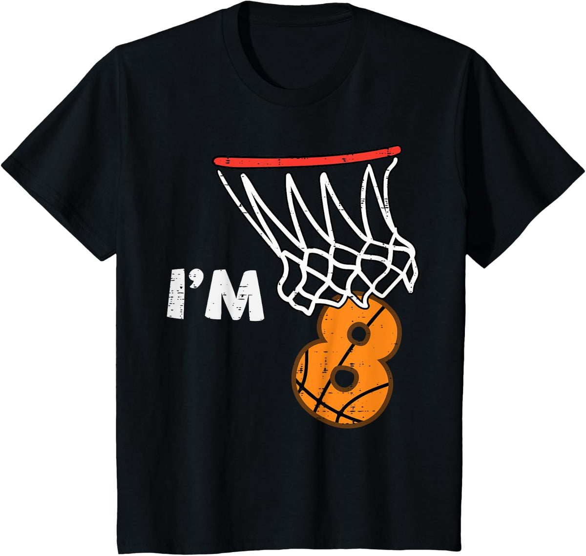 8th Birthday Basketball Im 8 Shirt for Boys Kids 100