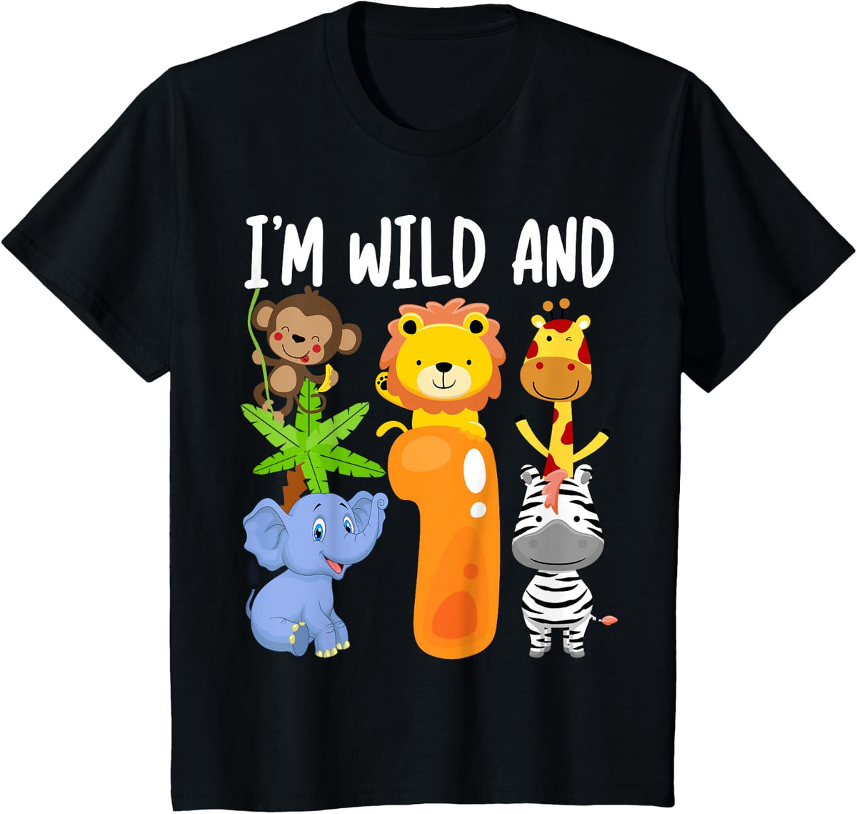 Wild One Im and 1 Zoo Birthday Safari Jungle Animals Shirt 241