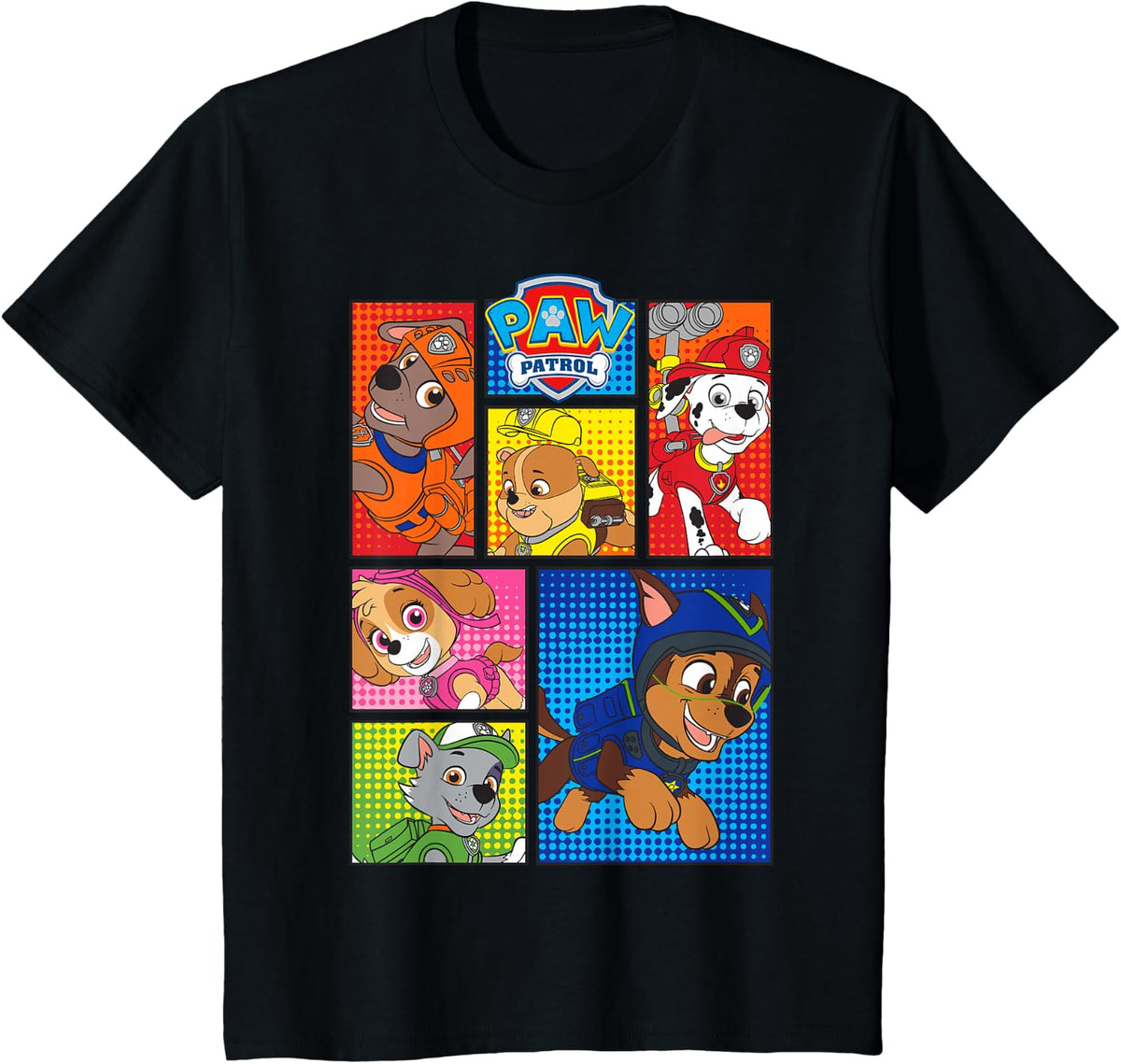 Puppy Patrol Pups in Comic Boxes Shirt for Kids 150