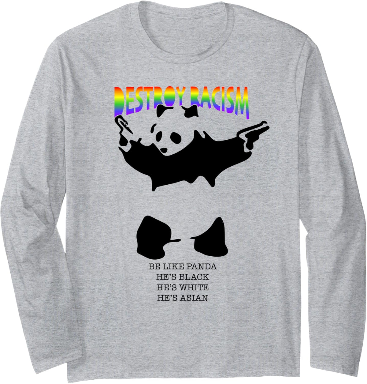 Funny Panda T Shirt With Gun Will Be Like A Long Sleeve T Shirt Minimal Style